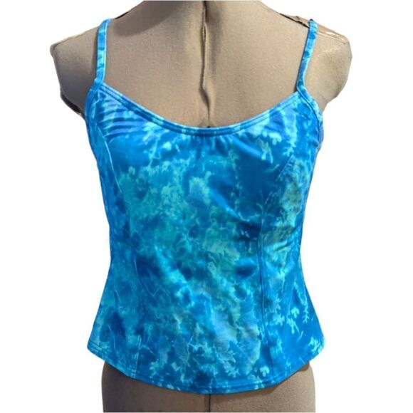 Women's‎ vintage Baltex blue tie dye tankini top size 12 - Picture 1 of 6